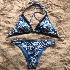 ⚠️ Aerie • Triangle Bikini Set w Lace 👙 NWOT✨